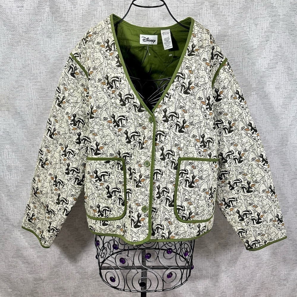 NWT Disney Bambi quilted button up jacket size 1X